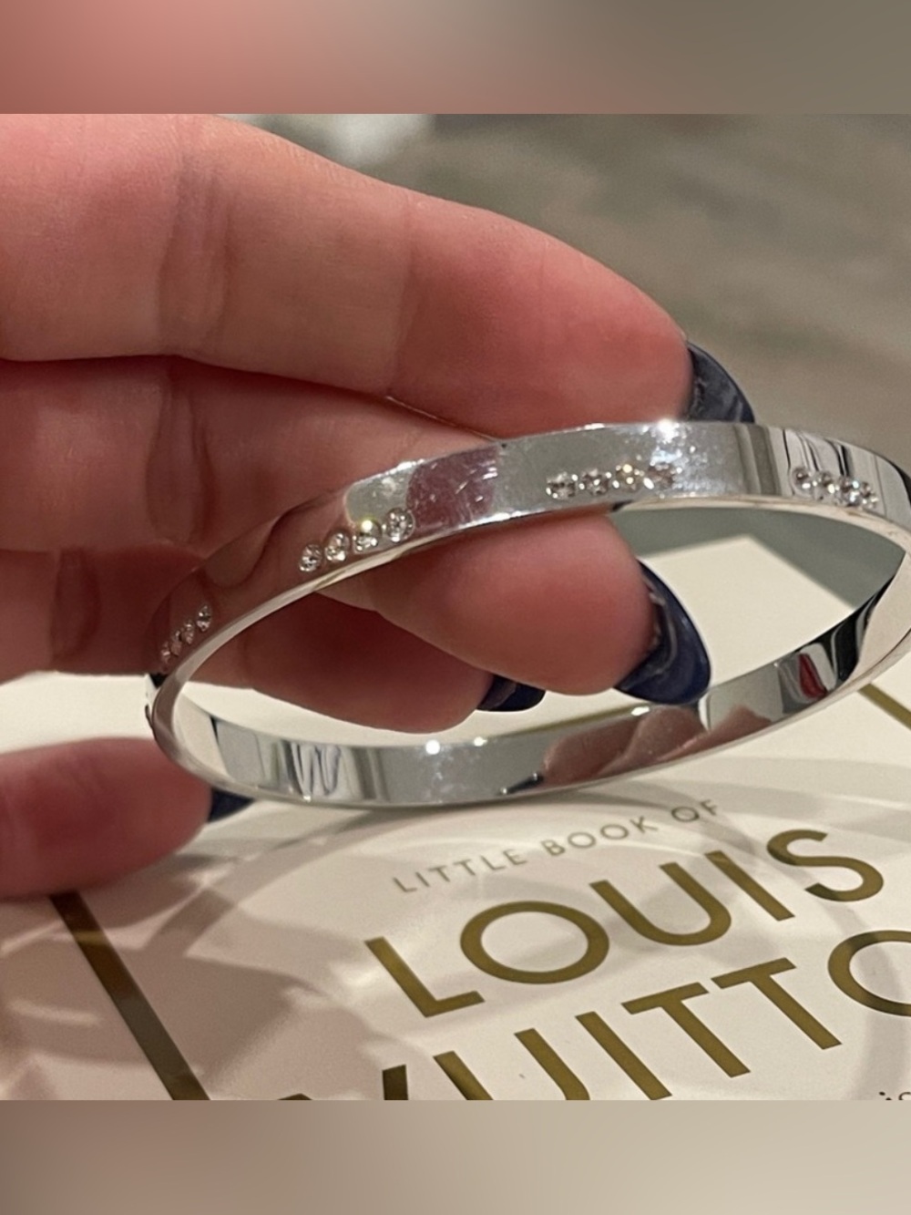Silver Crystal Accent Swarovski Bangle Bracelet